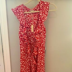 Max Studio - Patterned Ruffle Wrap Midi Dress